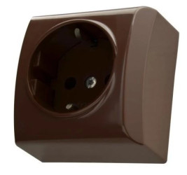 BIS Gniazdo pojedyncze z/u Schuko brązowe GN-1BS/24