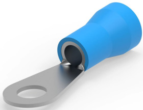 Insulated ring cable lug, 13-15 mm², AWG 6, 8.33 mm, M8, blue, 52264