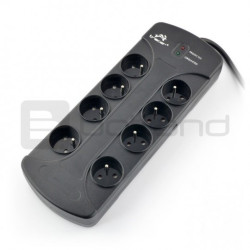 Listwa zasilająca z zabezpieczeniami Tracer PowerGuard czarna - 8 gniazd - 3m