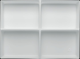Thermoformed insert, with 4 compartments, white, (L x W x D) 340 x 250 x 53 mm, TE 4-60