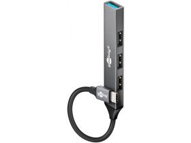 Slim 4-portowy koncentrator USB, USB-C na USB-A, USB 3.2 wtyczka...