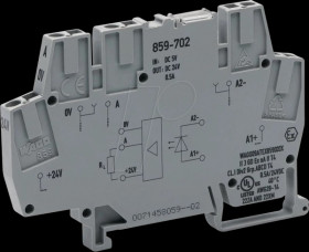 859-702 Optocoupler module, E: 5 V DC, A: 0 … 24 V DC, 0.5 A, grey