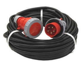 Przedłużacz budowlany trójfazowy elCORD CEE 32A 400V IP67 20m H07RN-F 5G4 z wtyczką i gniazdem CEE 32A-5P IP67 30365200