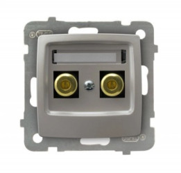 Karo Gniazdo głośnikowe pojedyncze srebrny perłowy GGN-1S/m/43