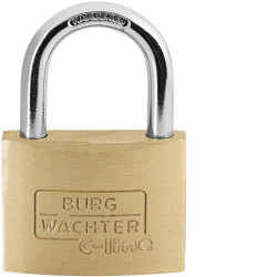 Burg W&#xE4;chter 3061 C-Line Padlock 45mm Brass Solid Cylinder Keyed-Different