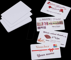156480 e-mark® plastic cards, printable, 85.5 x 54 mm, 50 pieces