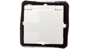 Impresja Gniazdo Bryzgoszczelne Z/U Ip44 Klapka Ecru Gph-1Yz/M/27/W