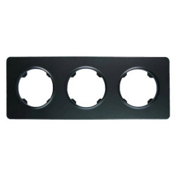 Ramka potrójna, plastikowa, czarna, OVAL Electromalt, OVA1003B
