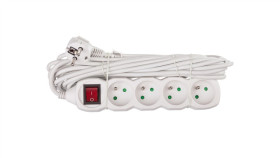 Przedłużacz Z Wyłącznikiem 4-Gniazda Z/U 7M /H05vv-F 3G1/ Biały P1417