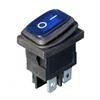 Przełącznik kołyskowy KCD6 12VDC podświetlany niebieski wodoodporny dwutorowy