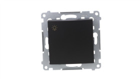 Simon 54 Przycisk Światło” (Moduł) 10Ax 250V Szybkozłącza, Czarny Mat Ds1.01/49