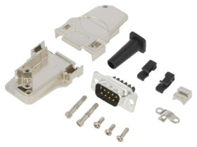 D-Sub męskie kątowe 45 zacisk śrubowy na przewód -PIN 9 L17D45ZF09-RG+L717DE09PST