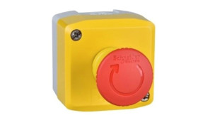Kaseta żółta z czerwonym przyciskiem grzybkowym 2NC Harmony XALK178FH29