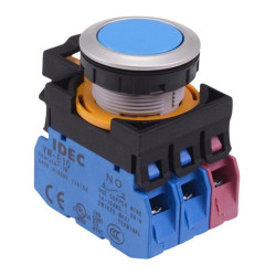 CW4B-A1E21S Blue Metallic Maintained Push Button Switch 2NO-1NC IP65 IDEC