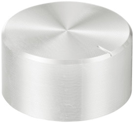 TRU COMPONENTS TC-11696476 Pokrętło z nakładką ze znacznikiem srebrny (Ø x W) 25 mm x 13 mm aluminium, plastik 1 szt.