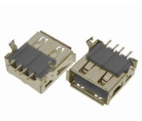 GNIAZDO USB typ A SMD czarne (2szt)