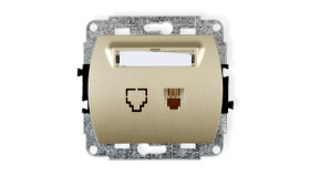 Trend Gniazda Telefoniczne Pojedyncze 1Xrj11, 4-Stykowy Złoty 6Gt-1