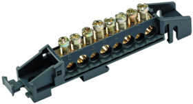 Terminal block, 8 hole, straight, (W) 85 mm, for Kaedra enclosure, 13576