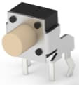 Short-stroke pushbutton, Form A (N/O), 50 mA/24 VDC, unlit , actuator (ivory, L 3.56 mm), 1.56 N, THT, 1-1825027-4