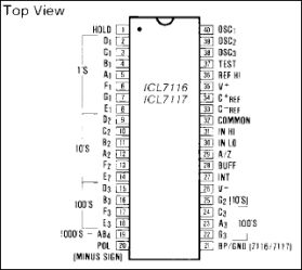 ICL7117 3 1/2 Digit ADC with Direct LED Display/Hold