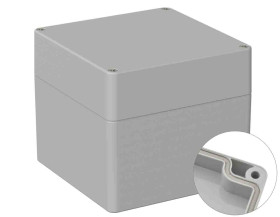 Obudowa ogólnego użytku Poliwęglan szerokość zew. 120 mm długość zew. 122 mm wys. zew. 105 mm RS PRO IP66 Szary