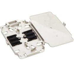 Kaseta światłowodowa FO z pokrywą i uchwytami na 12 spawów szara Alantec