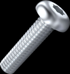 Flat head screw, TX, M3, Ø 5.7 mm, 4 mm, steel, galvanized, ISO 7380-1, 001.53.301
