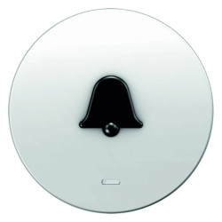 Klawisz z soczewką i wypukłym symbolem calidzwonekcali Berker R.1/R.3 biały połysk 16512089
