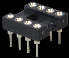 IC socket, 8-pin, super flat, turned, gold-plated
