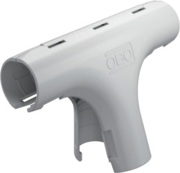 Fitting T-piece, (L x W x H) 110 x 26 x 23 mm, head Ø 21 mm, PP, light gray, for M20, 2153841
