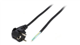 Kabel: 3X0,75Mm2, Cee 7/7 (E/F) Wtyk Kątowy, 2M Lt-322 H05vv-F 3X0.75 Blk 2M...