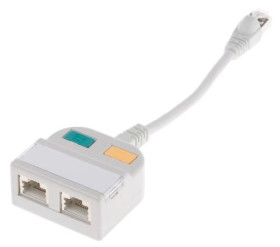 Adapter do złączy RJ, Cat5, 2 portów Ekranowane, RJ45, 150 mm