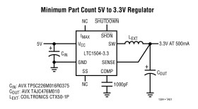 500mA Low Voltage Step-Down Synchronous Switching Regulator