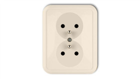 Liza Gniazdo Podwójne Z/U Beżowy 1Gpt-2Z