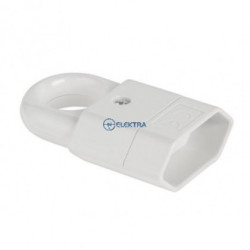 Gniazdo płaskie bez uziemienia z uchwytem, białe