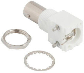 BNC panel socket 75 Ω, solder connection, angled, 031-71052