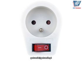 Rozgałęźnik wtyczkowy 1 gniazdkowy z włącznikiem