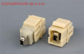Moduł keystone FIREWIRE 4 pin gniazdo na gniazdo ivory