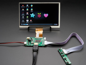 HDMI 4 Pi: 7" Display no Touchscreen 1024x600 w/ Mini Driver [Discontinued]