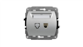 Trend Gniazda Telefoniczne Pojedyncze 1Xrj11, 4-Stykowy Srebrny Metalik 7Gt-1