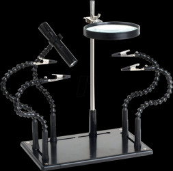 ZD-11P-1 Platinenhalter, mit 4 flexiblen Armen, Lupe, LED-Lampe