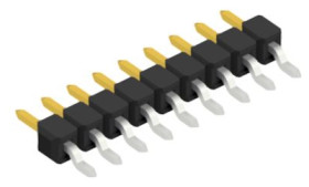 Pin header, 9 pole, pitch 2.54 mm, straight, black, SL12SMD0359S