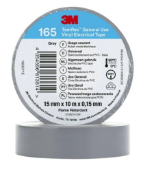 Taśma izolacyjna 15mm x 10m PVC Temflex 165 szara 7100184727 /100szt./