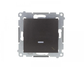 Simon 54 Łącznik schodowy z podświetleniem, szybkozłącza, antracyt DW6L.01/48