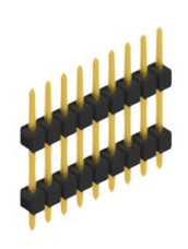 Pin header, 9 pole, pitch 2.54 mm, straight, black, SL51219G