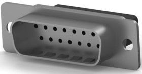 D-Sub plug, 15 pole, standard, unequipped, straight, crimp connection, 167293-1