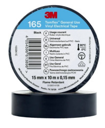 Taśma izolacyjna 15mm x 10m PVC Temflex 165 czarna 7100184723