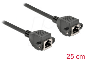 87006 Cat.6a extension cable, S/FTP, black, 0.25 m