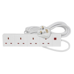 Mercury 429.834UK 4-Way Extension Lead, Neon