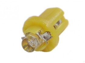 Żarówka LED B8,5D R5 T5 5mm żółta 12V w oprawce